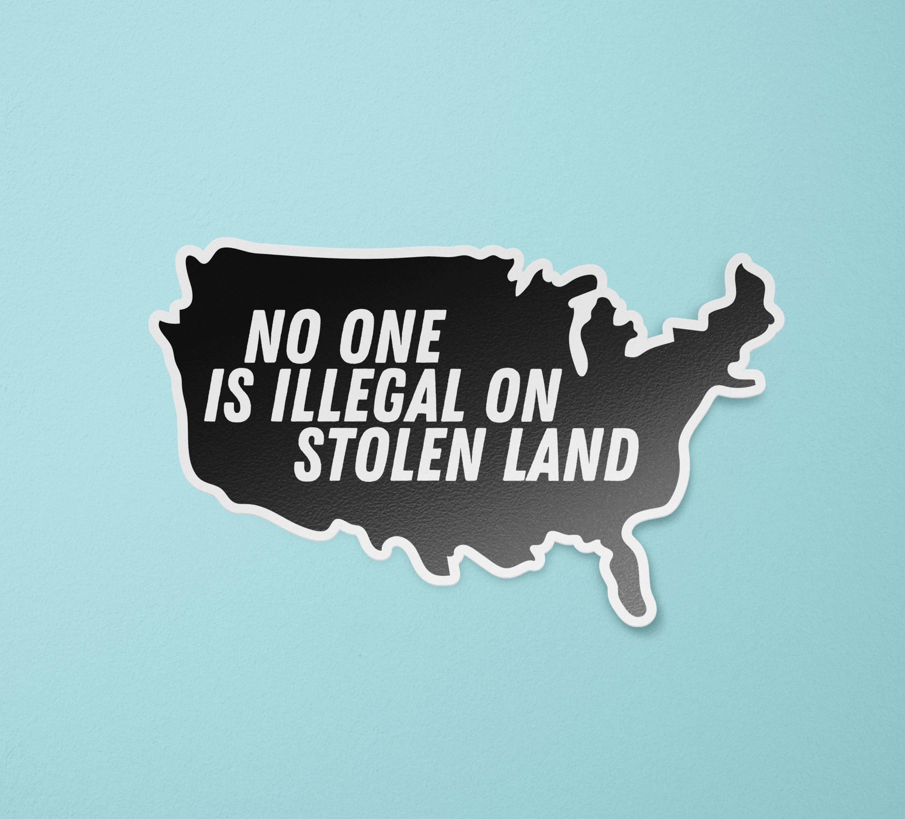 No One Is Illegal On Stolen Land Sticker: Matte / 3