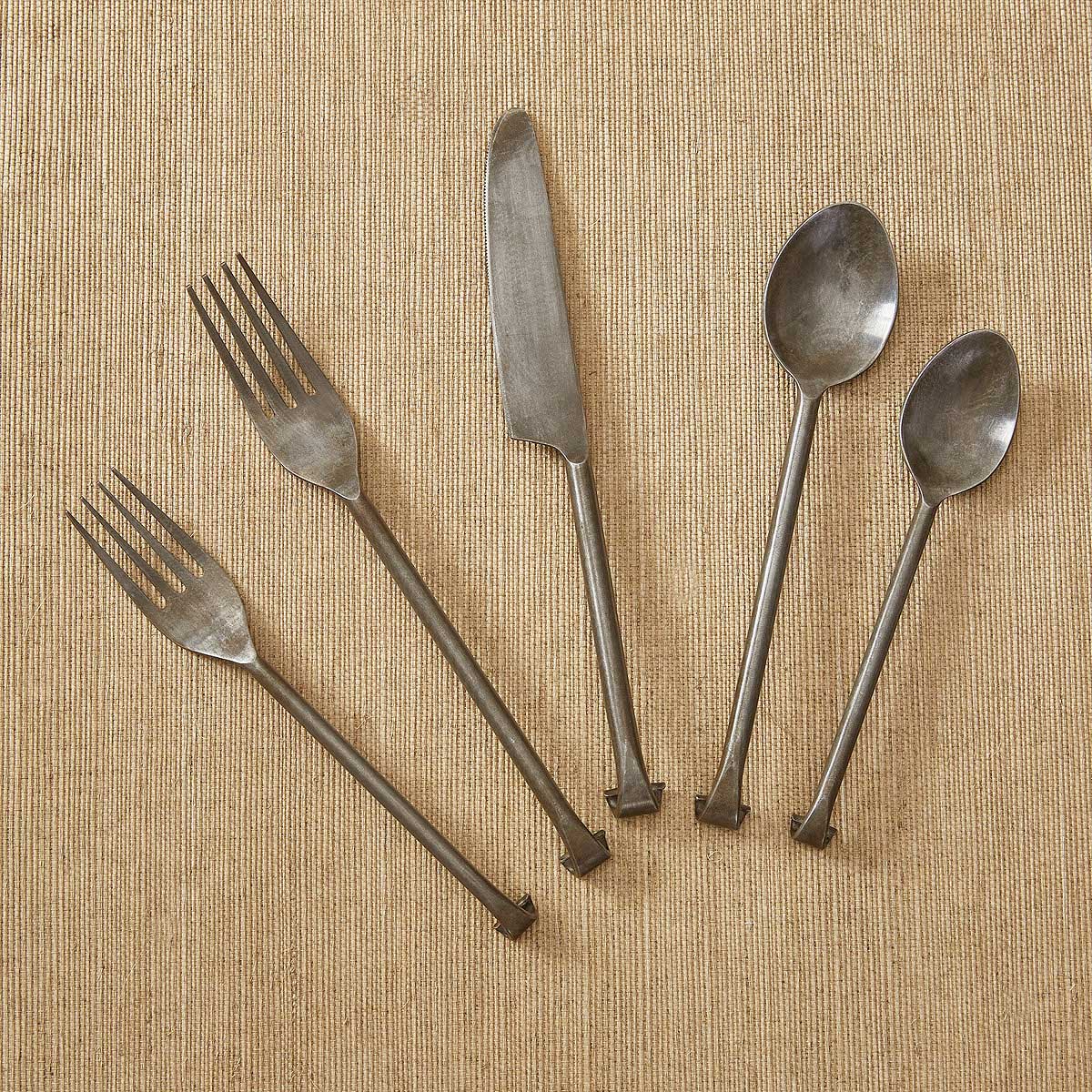 Forged Scroll Flatware Five Piece Place Setting
