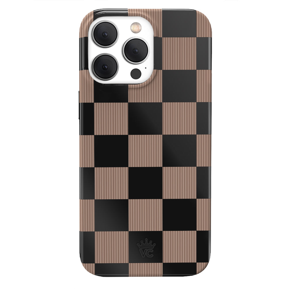 Mocha Vibe Checkered iPhone Case