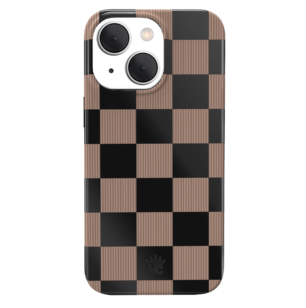 Mocha Vibe Checkered iPhone Case
