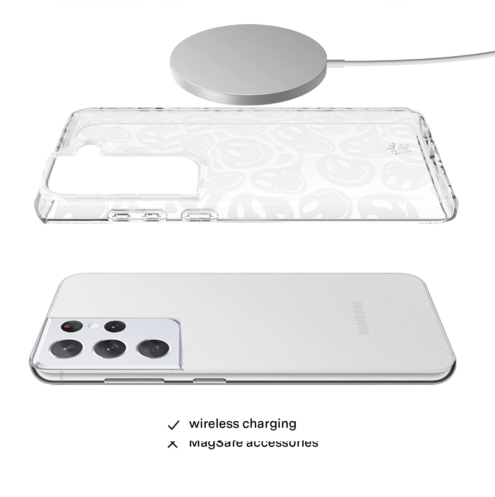Clear Frosted Smiley Samsung Case