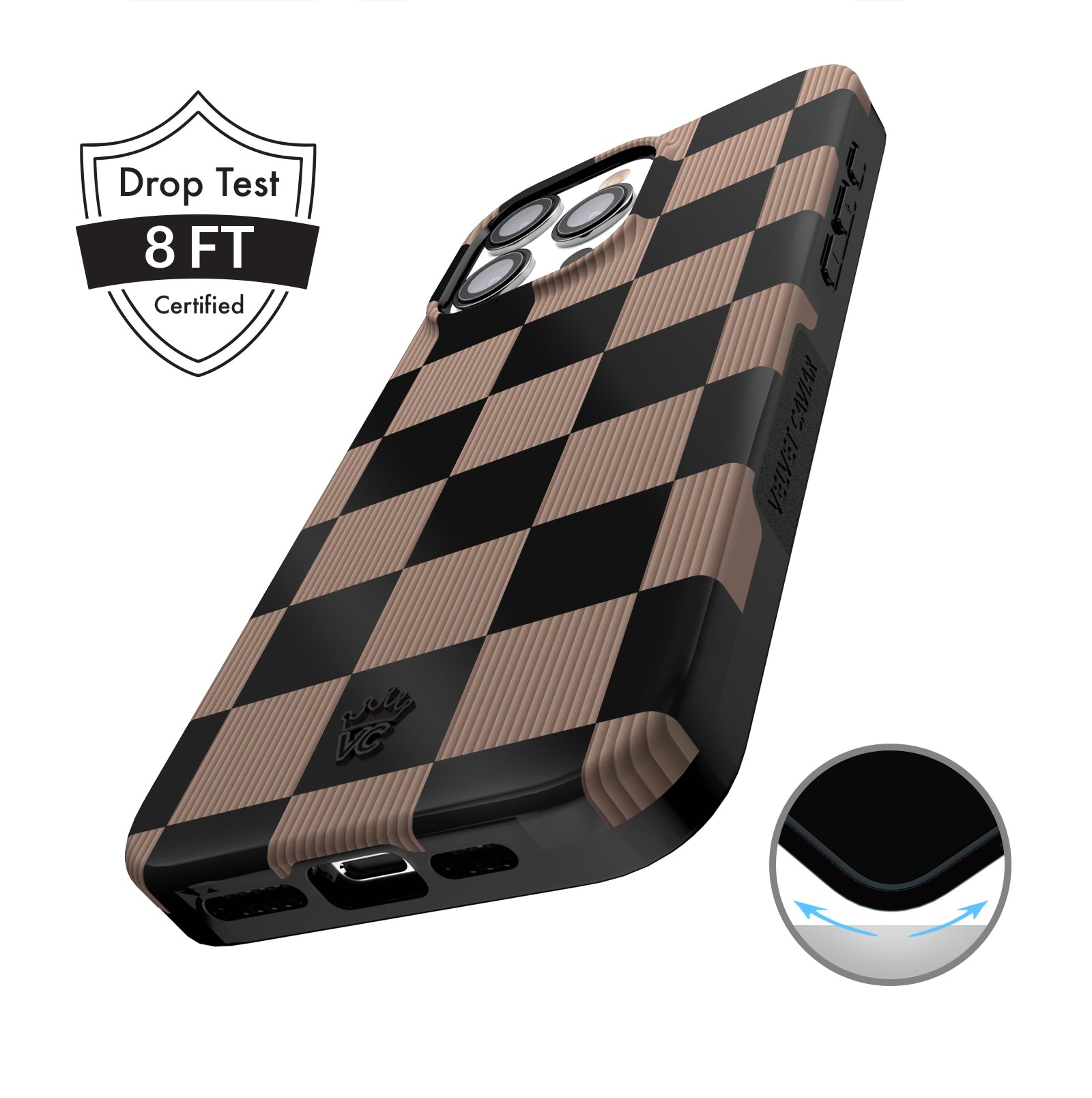 Mocha Vibe Checkered iPhone Case