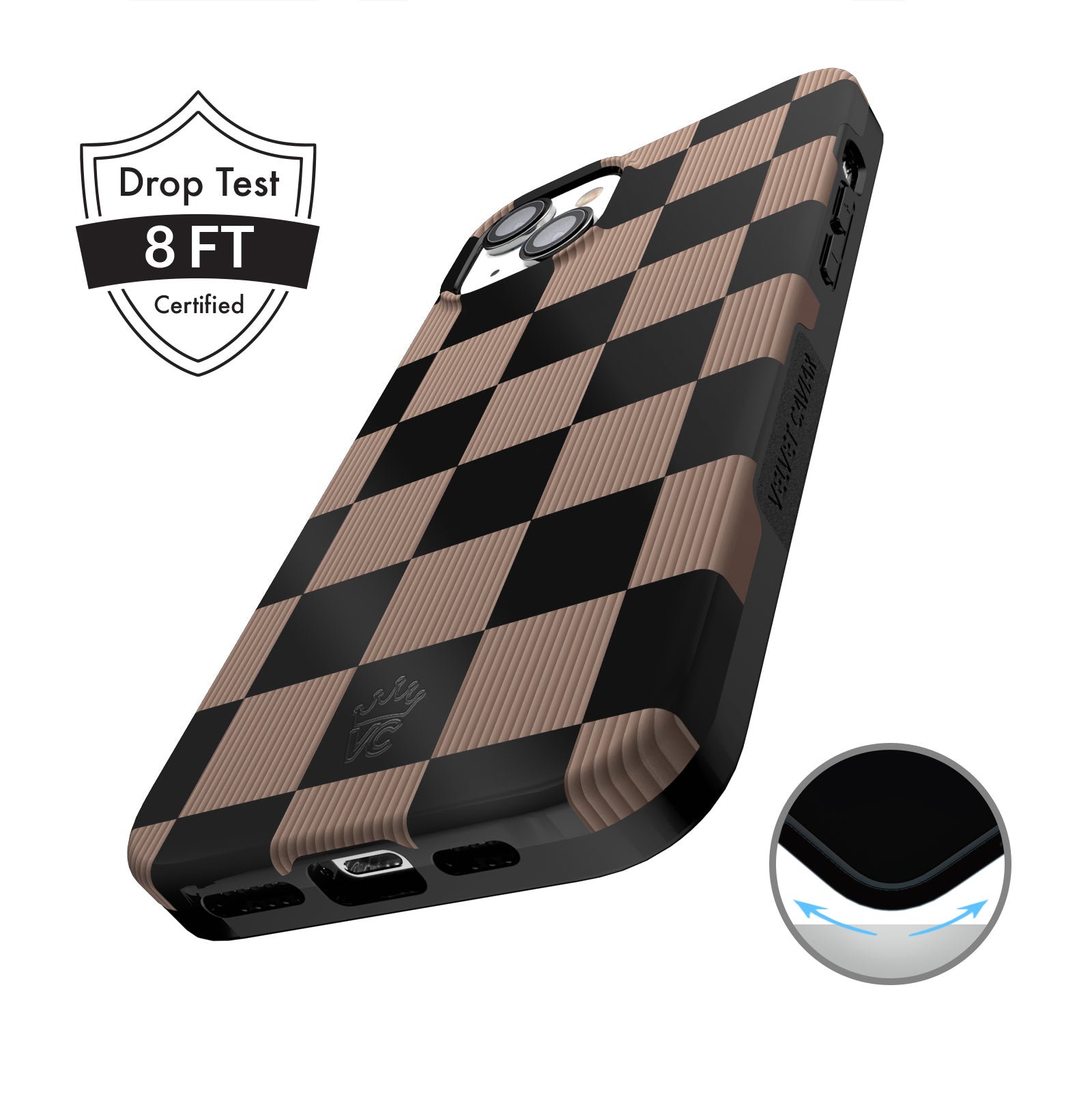 Mocha Vibe Checkered iPhone Case