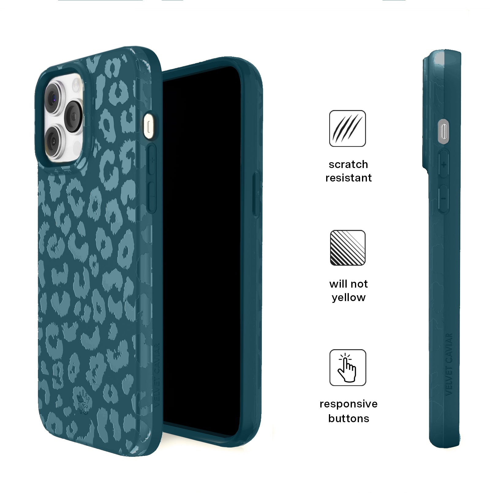 Metallic Navy Leopard iPhone Case