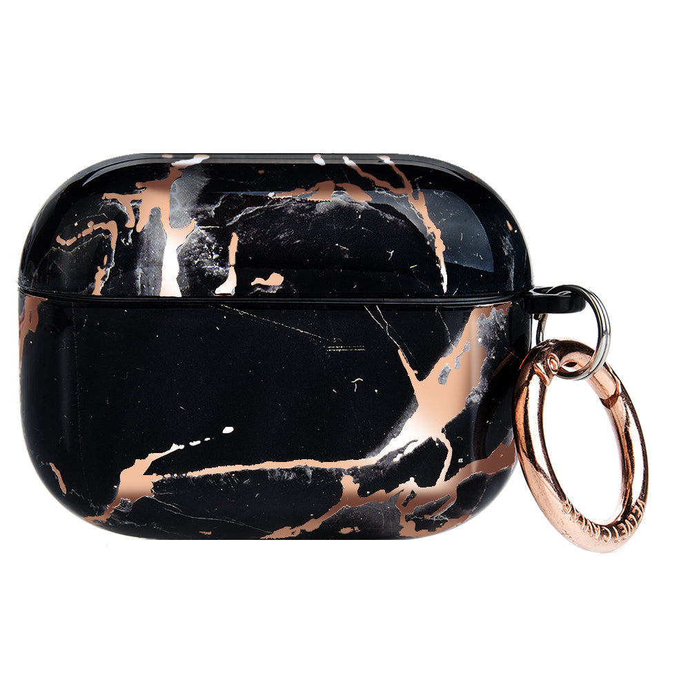 Black Marble Rose Gold Chrome AirPods Case