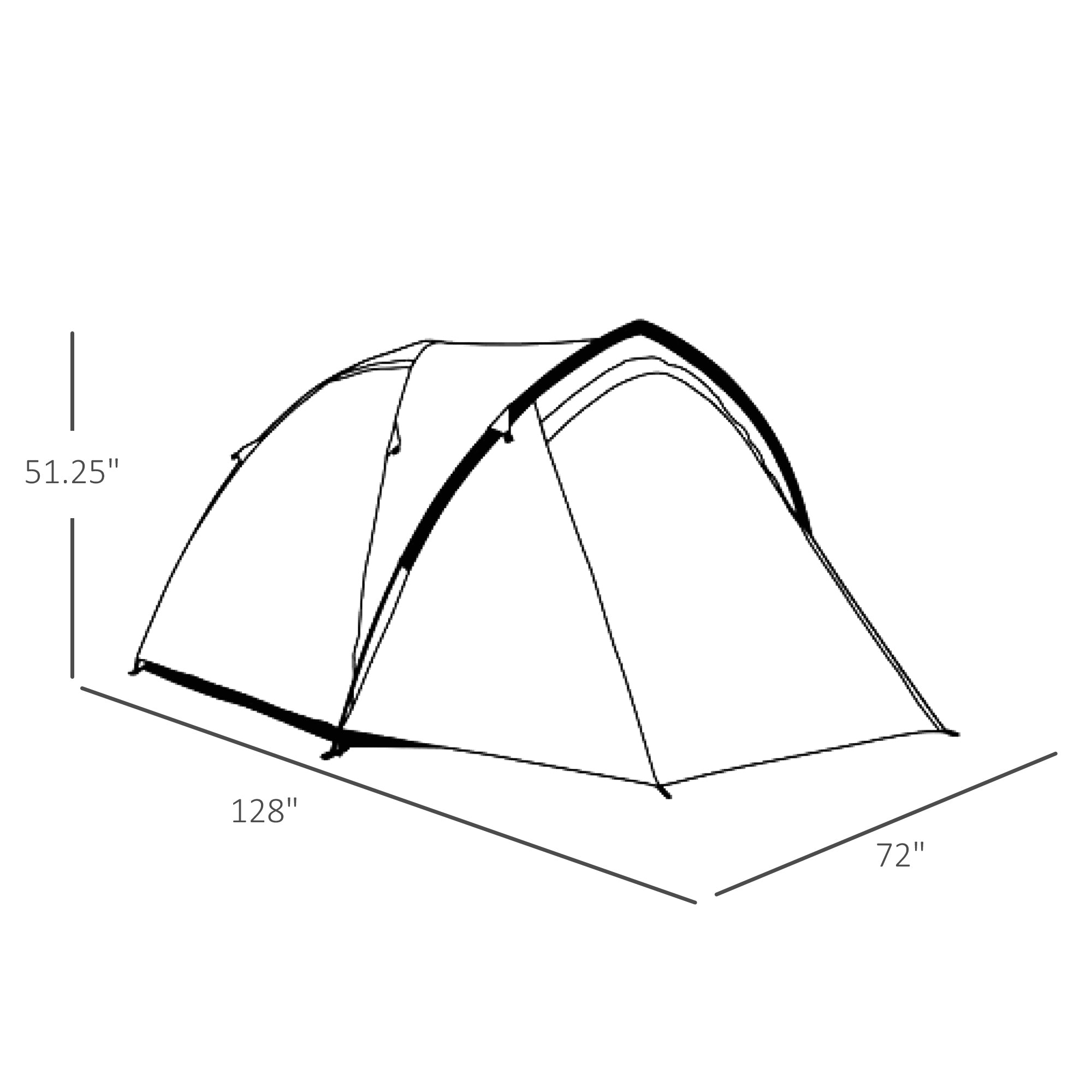 3-Person Camping Tent Backpacking Tent with Vestibule Area, Water-Fighting Polyester Rain Cover, & Mesh Windows, Yellow