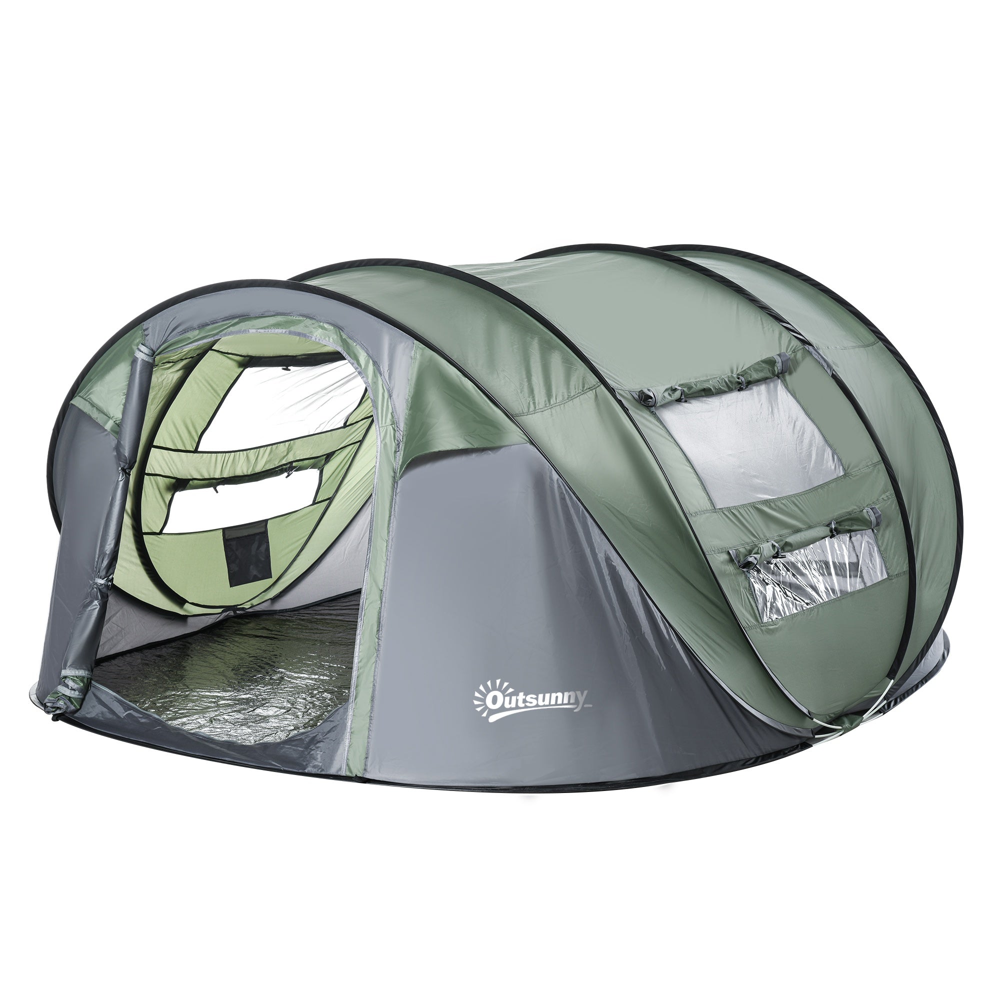 4/5 Person Pop-up Camping Tent, Family Tents for Camping with 2 Mesh Windows & Carry Bag