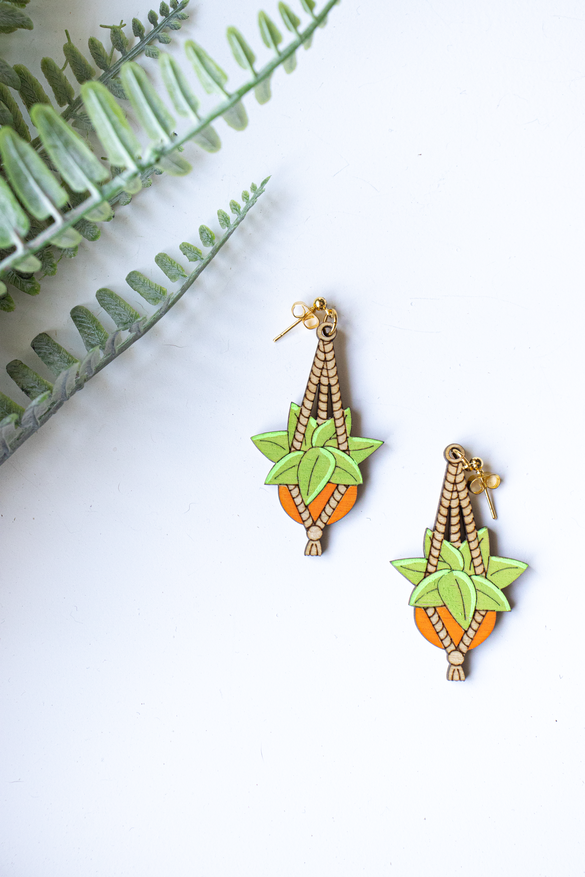 Plant Hanger Boho Drop Earrings