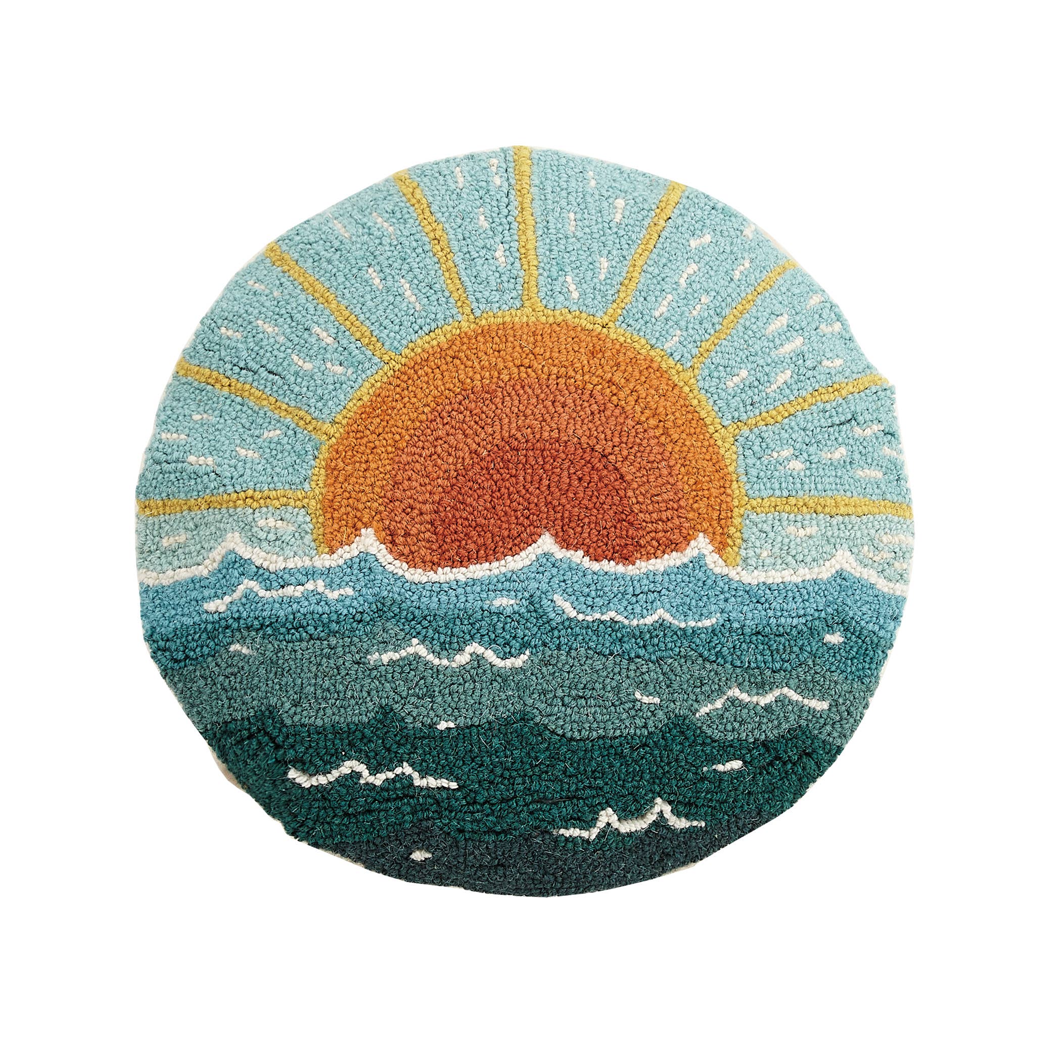 Circular Sun Seascape Hook Pillow