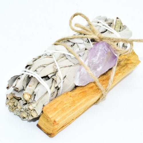 Palo Santo, Sage & Crystal Smudging Bundle