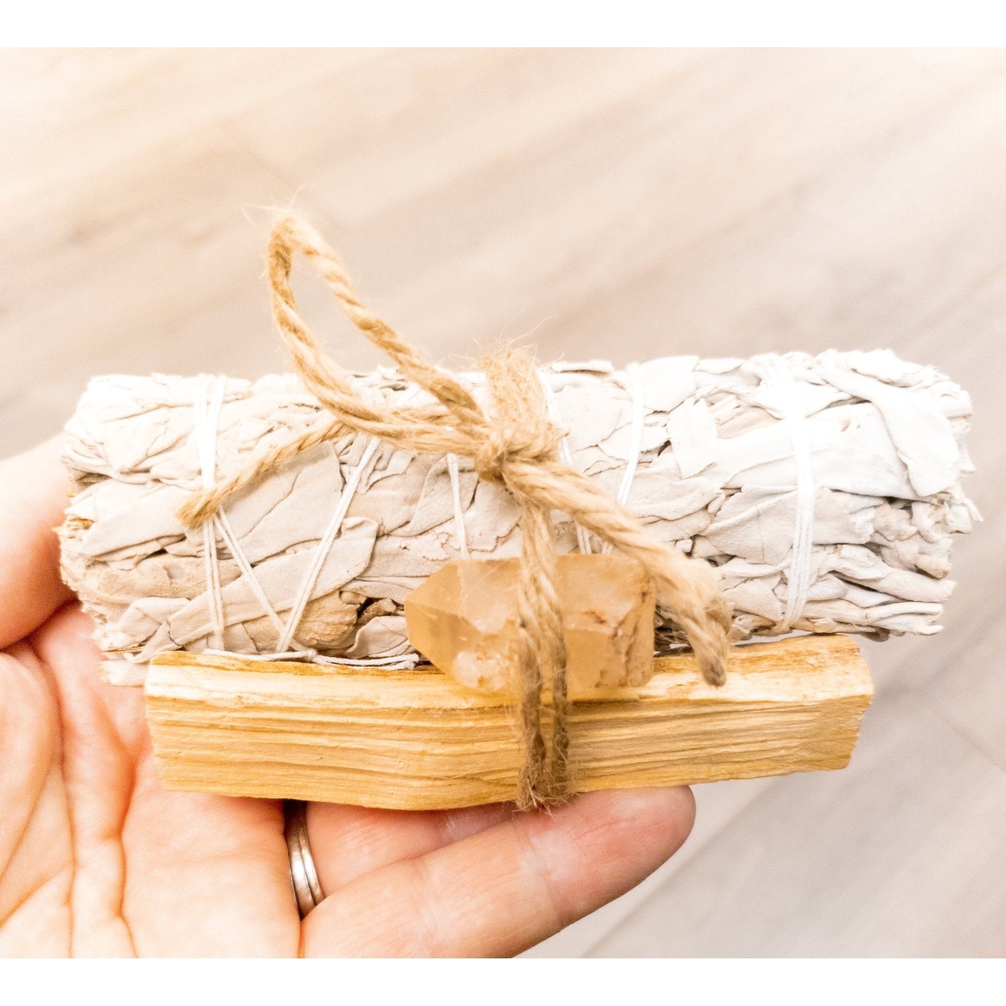 Palo Santo, Sage & Crystal Smudging Bundle