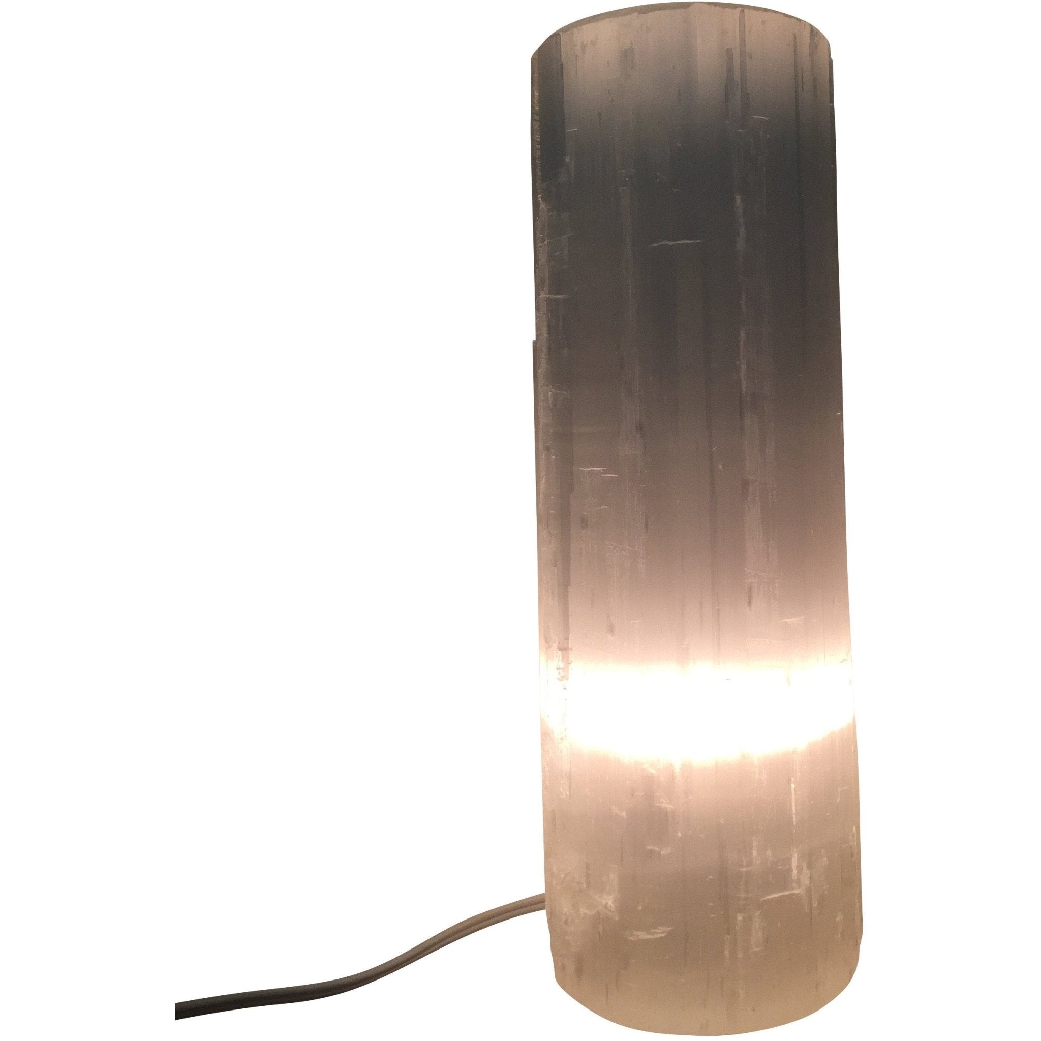 Selenite Crystal Healing Stone Flat Top Lamp