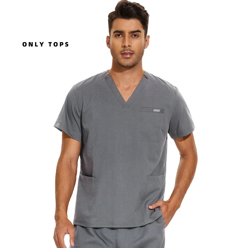 Medical Uniform Lab Clothes Women Mens Scrubs Tops Nurse Nursing Uniform Vet Costume Spa Workwear Hospital Surgery Work Shirts