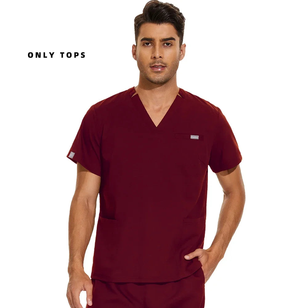 Medical Uniform Lab Clothes Women Mens Scrubs Tops Nurse Nursing Uniform Vet Costume Spa Workwear Hospital Surgery Work Shirts