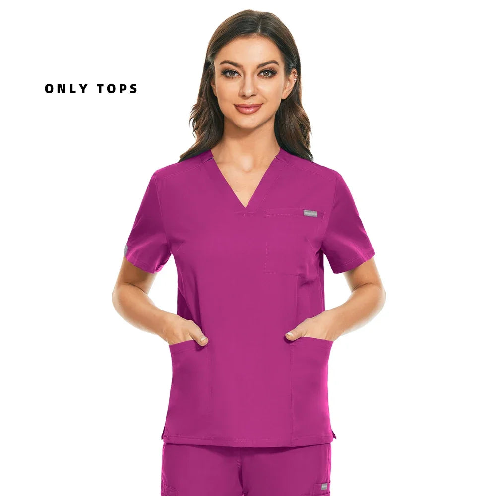 Medical Uniform Lab Clothes Women Mens Scrubs Tops Nurse Nursing Uniform Vet Costume Spa Workwear Hospital Surgery Work Shirts