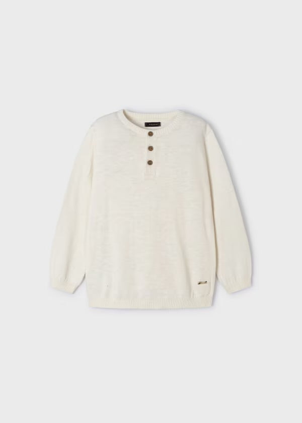 Boys Linen Cotton Sweater | Style 3356 - 28 Milk