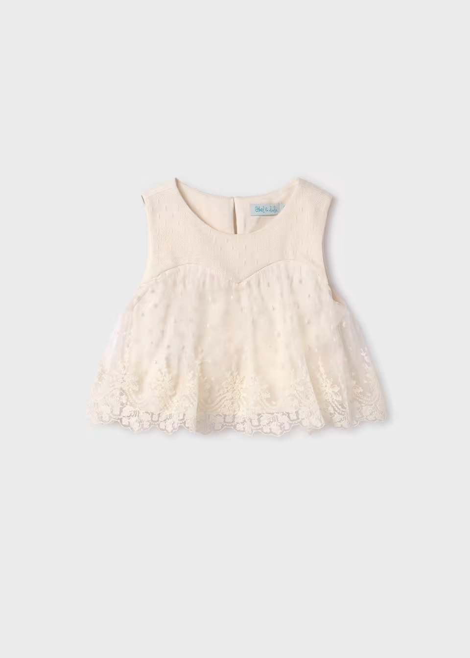 Girls Embroidered Tulle Top | Style 5141 / 2 Crudo