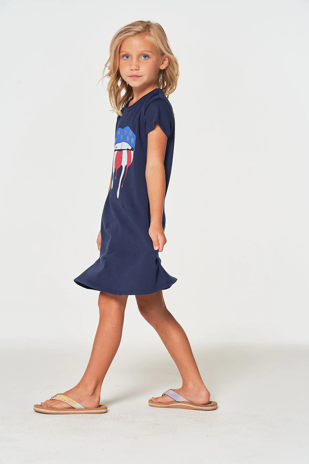 Girls Cotton Jersey Short Sleeve Shirt Dress | Patriot Lips