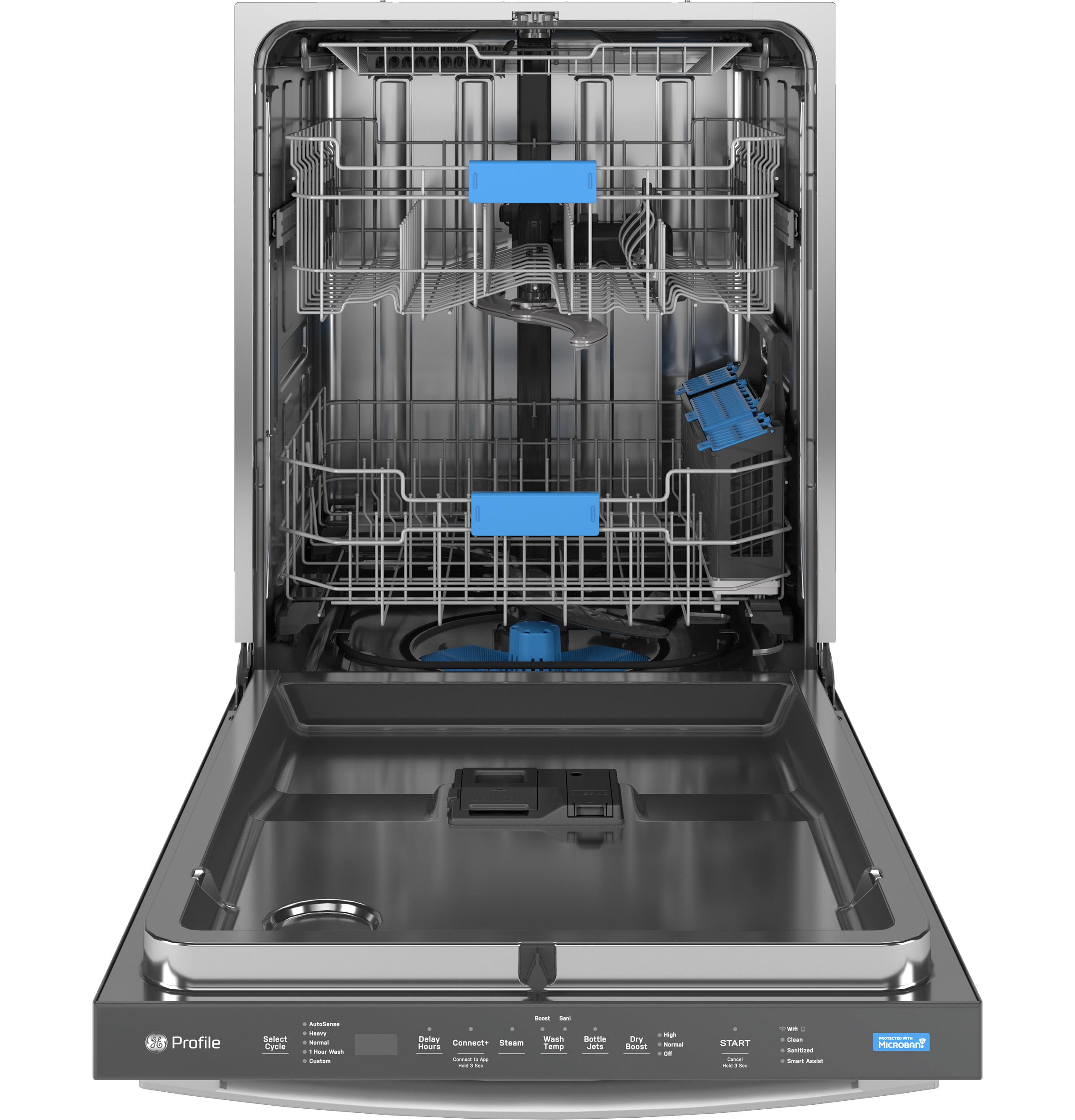 GE Profile? ENERGY STAR? Fingerprint Resistant Top Control Stainless Interior Dishwasher with Microban? Antimicrobial Technology with Sanitize Cycle