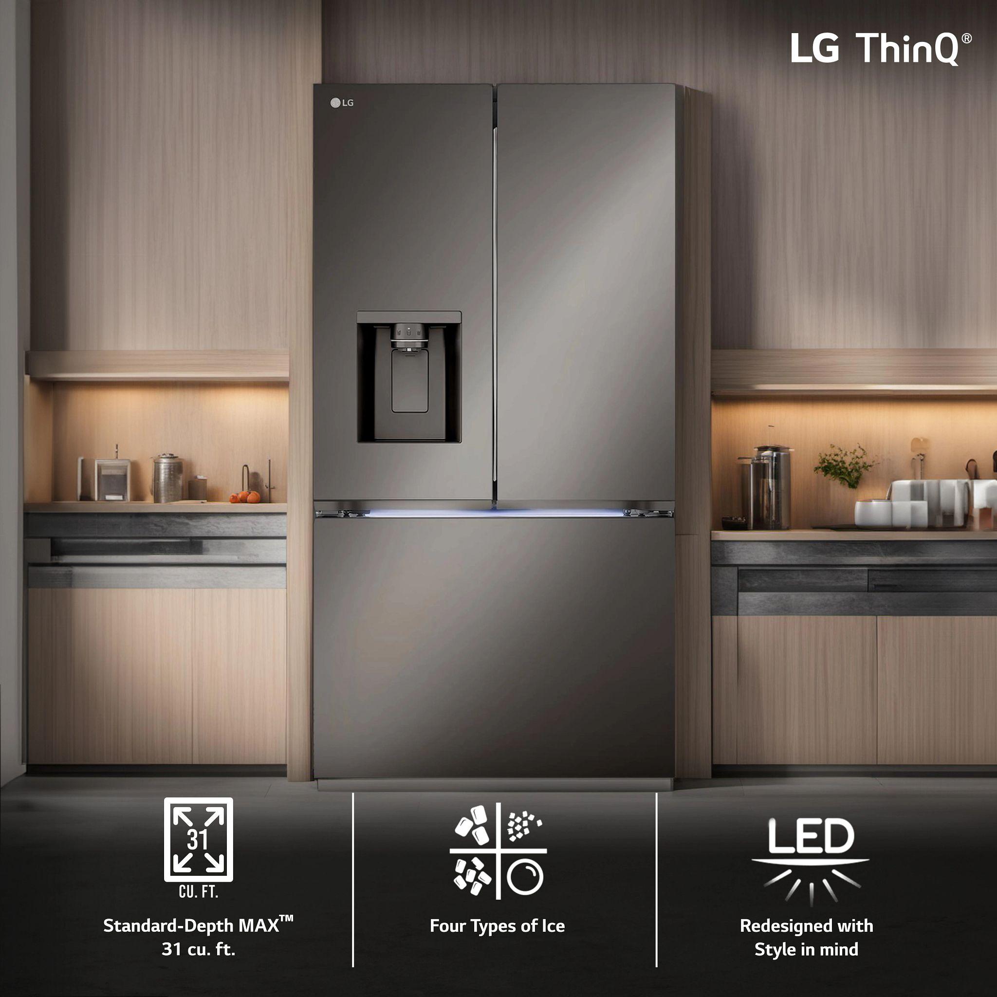Lg 31 cu. ft. Smart Standard-Depth MAX? French Door Refrigerator with Four Types of Ice