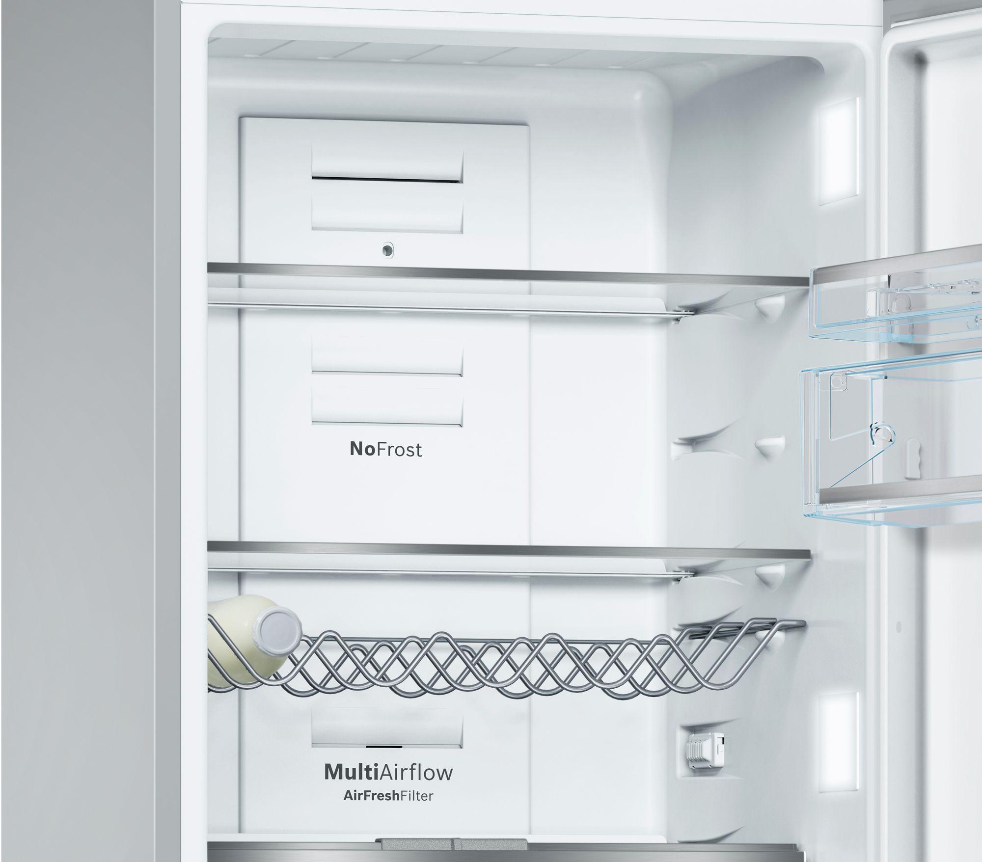 Bosch 800 Series Free-standing fridge-freezer with freezer at bottom, glass door 23.5