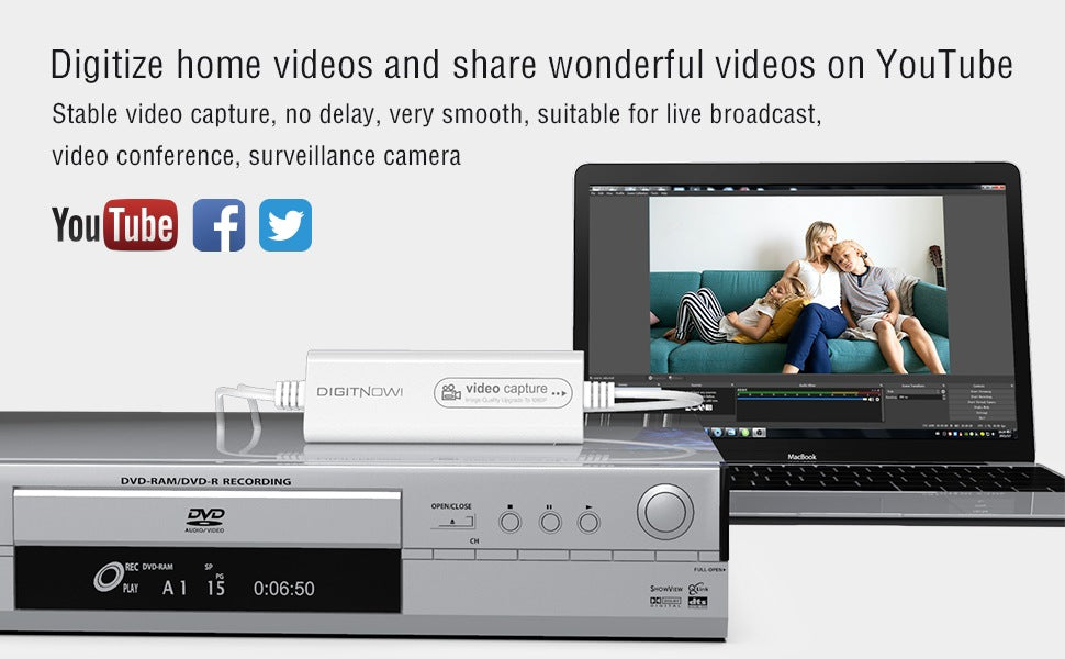 free screen recorder for windows USB 2.0 Video Capture Card- Pro+ Version VHS to Digital Converter 1080P 30Hz