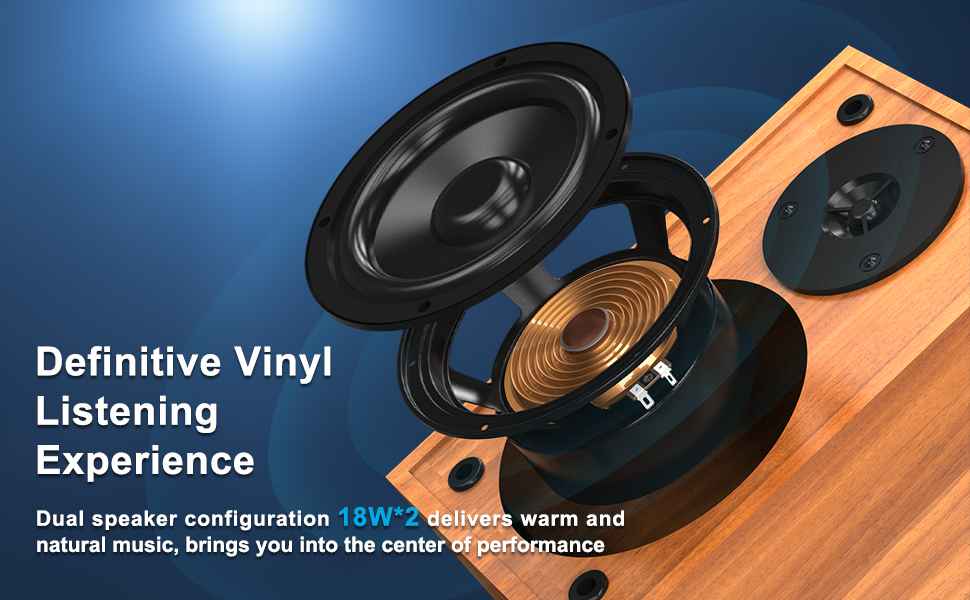 phonograph record vintage wooden record player wooden vinyl player Wireless Turntable Hi Fi System with Speaker Installation Video