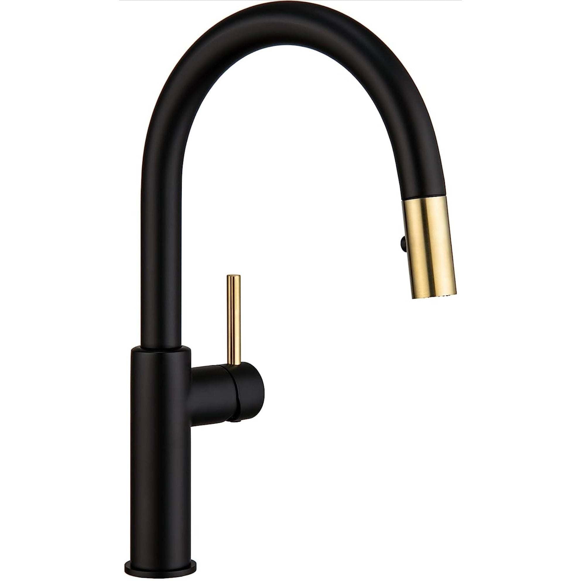 Darnok 79723BX Mia Kitchen Sink Faucet with Pull Down Sprayer, Matte Black/Luxe Gold