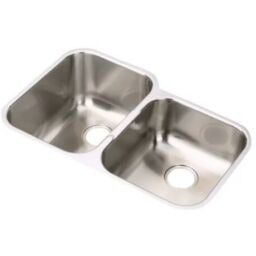 Elkay EGUH312010R Gourmet Stainless Steel Double Bowl Undermount Sink