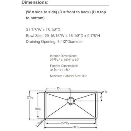 Franke PSX1103010 Single Bowl Undermount Stainless Undermount