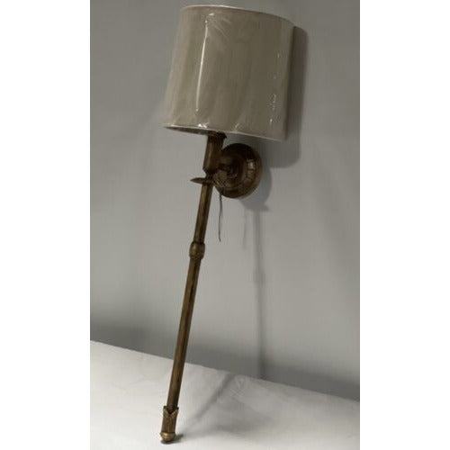 Michel Tail Sconce in Gild with Natural Paper Shade