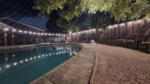 String Light Around Pool