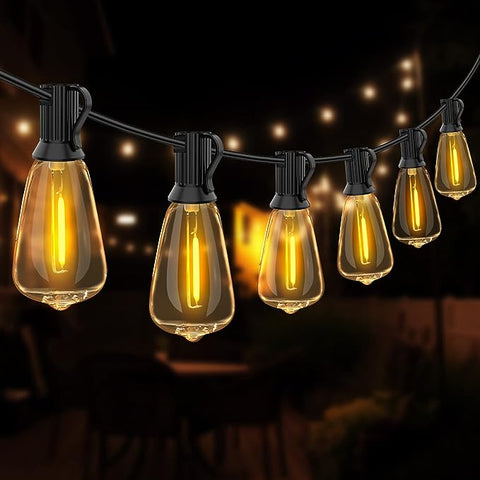 String Lights In Backyard
