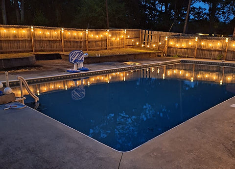 String Light Around Pool