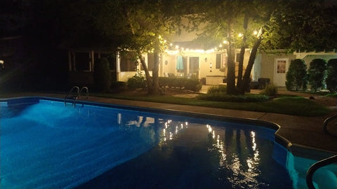 String Lights Around Pool