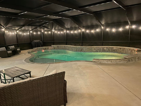 String Light Around Pool