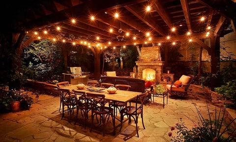 Backyard string lights
