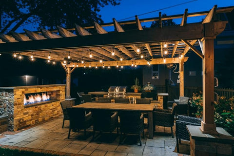 Backyard string lights