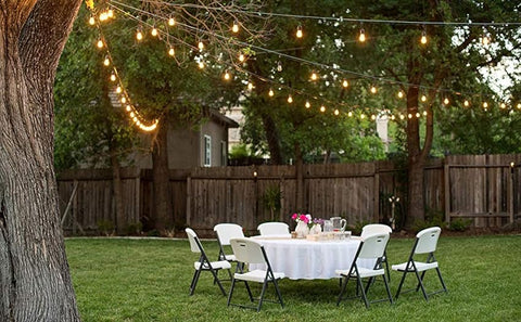 Backyard string lights