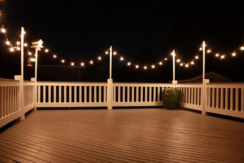 Backyard string lights