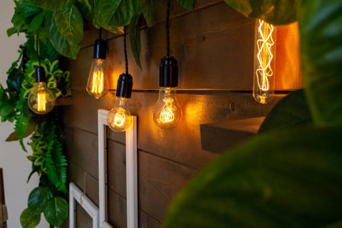 string lights under covered patio