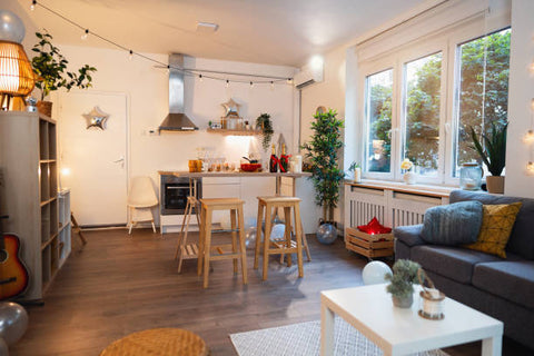 String Lights In Kitchen