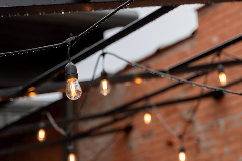 String Lights Bedroom Idea