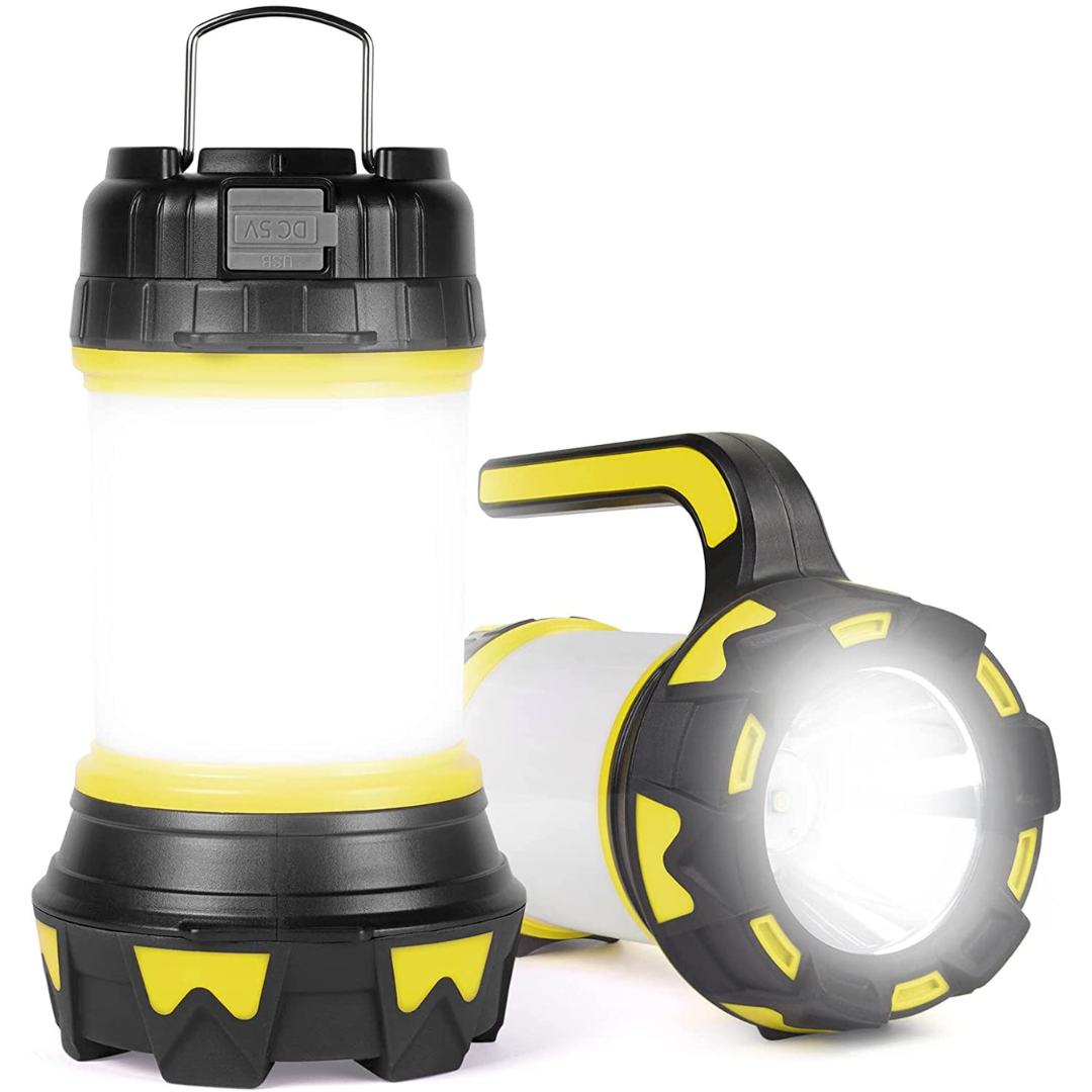 Rechargeable LED Camping Lantern With Flashlight