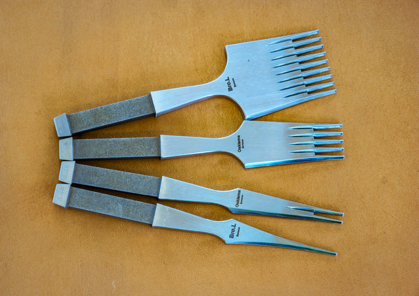 Bro.L Leather Hole Punching Tool 3.38mm 1/2/4/6 Claw Tooth Set for DIY Leather Craft