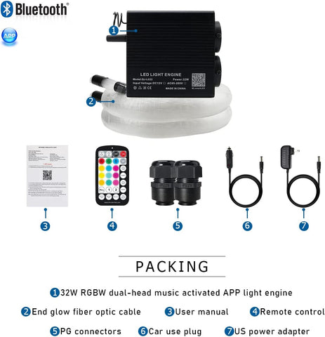 Package for 32W Dua Head RGBW Bluetooth Bentley Roof Stars | Chinly.shop