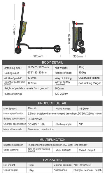 JetPegs VFR Pilot Scooter Specifications