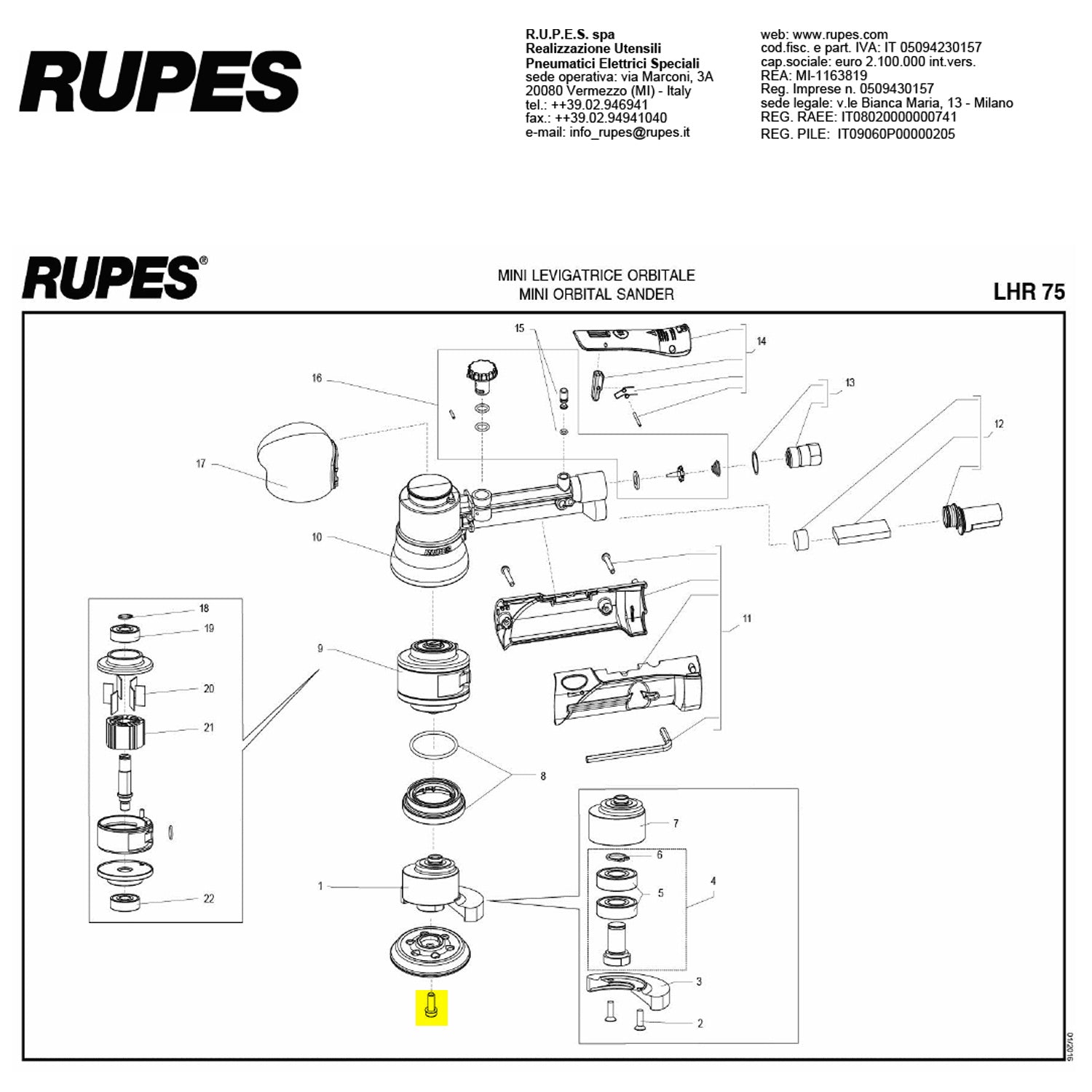 RUPES Zinc Socket Cap Screw with Washer