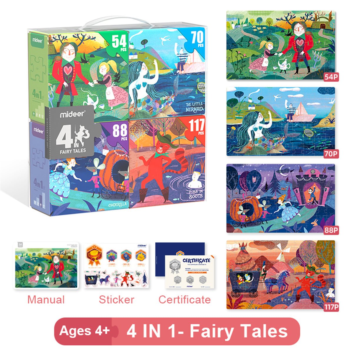4 In 1 Fairy Tales Puzzle Set 329pcs