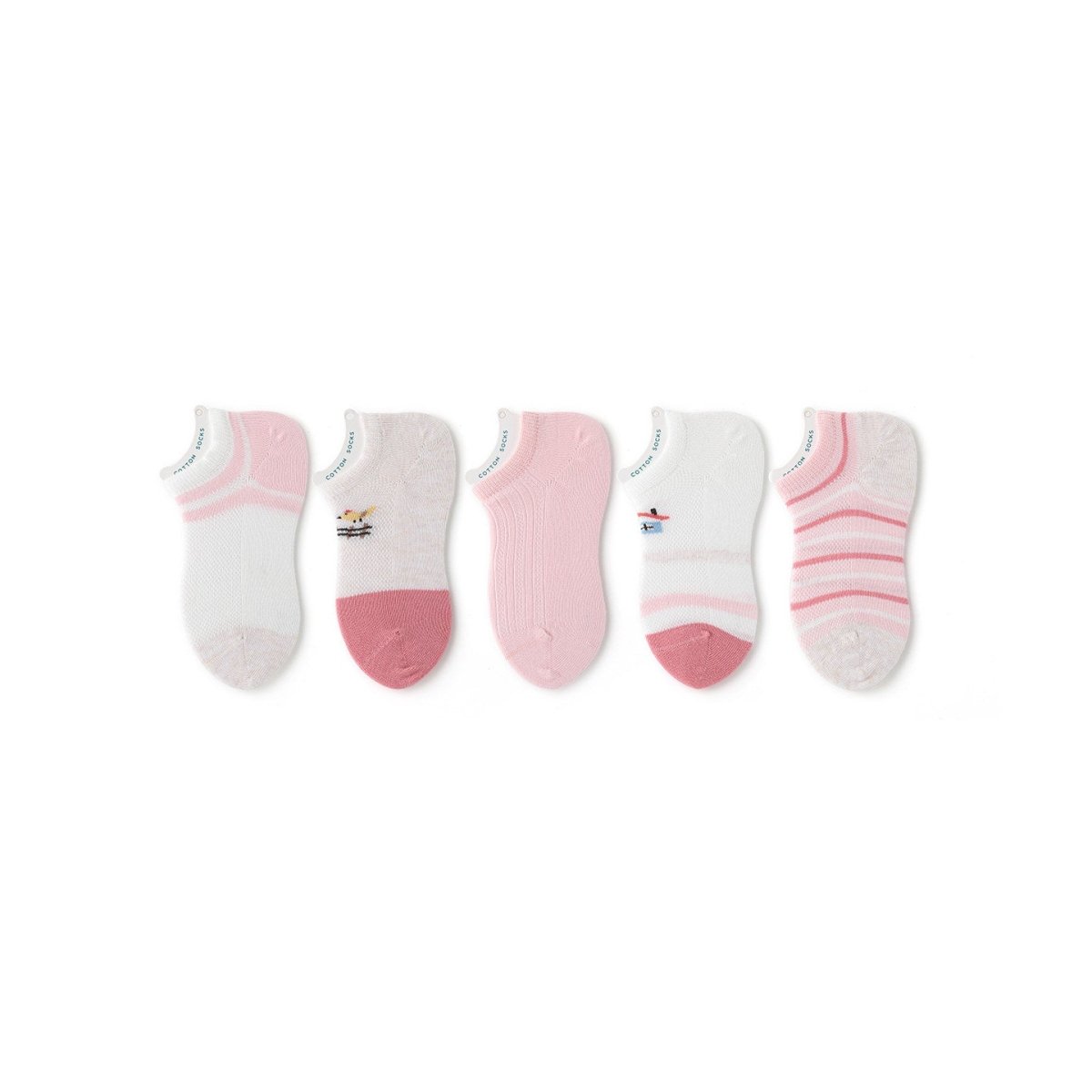 Birdy Song Thin Mesh Breathable Girl 5pcs Ankle Socks Set